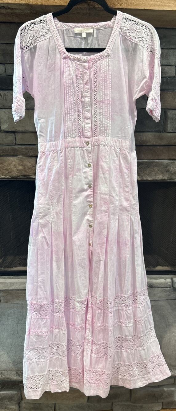 Women’s LOVE SHACK FANCY Light Pink Lace Edie Dress Size P / XS *A6